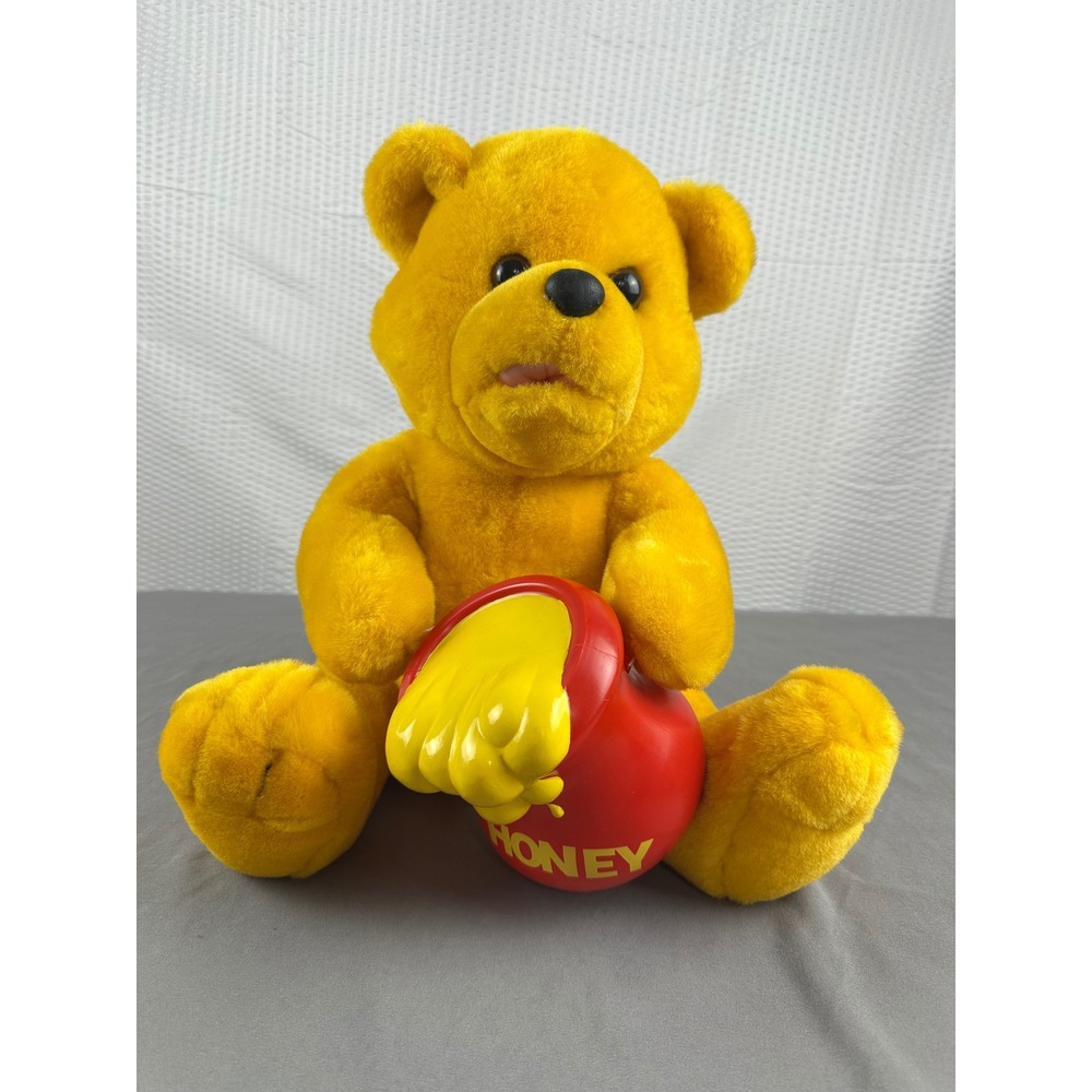 Pooh type bear with honey pot‎ by Toy Network 13in
